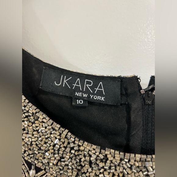 Jkara vintage black beaded evening gown size 10 - Picture 5 of 7